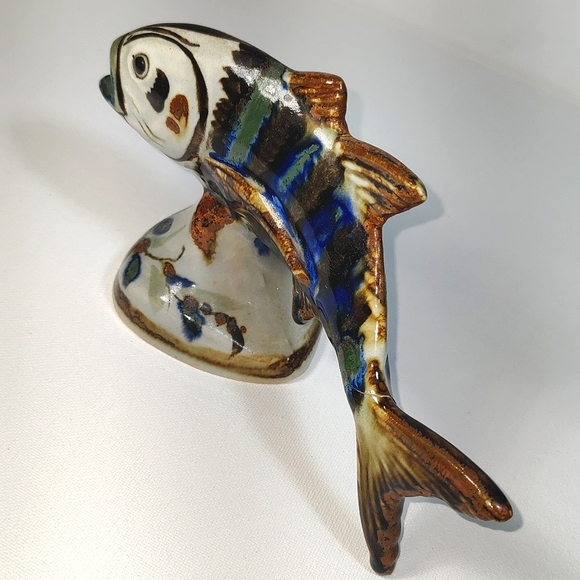 Ken Edwards 8in Vintage Large  Long Leaping Fish Sculpture - Picture 3 of 15